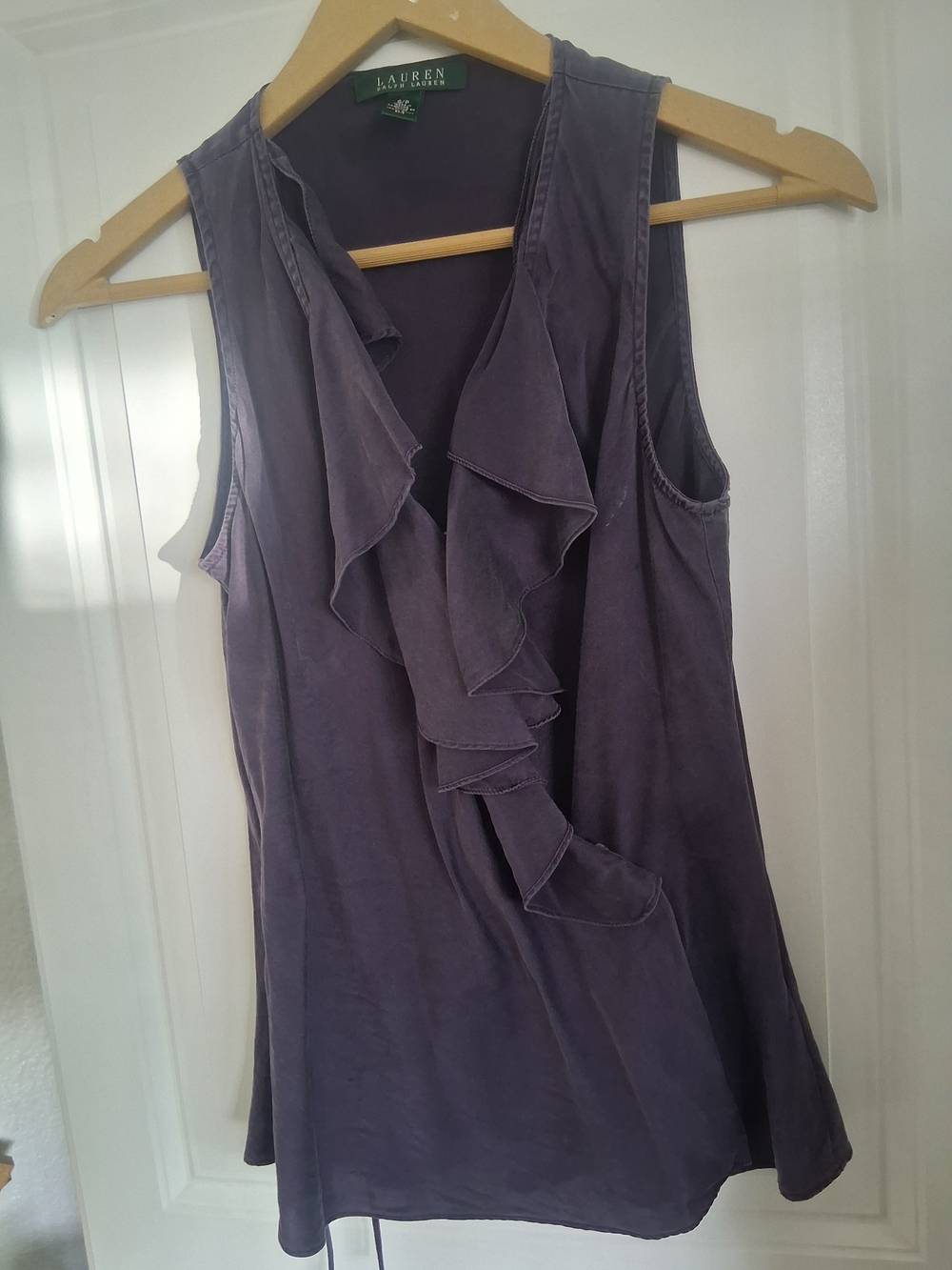 Ralph Lauren Purple Ruffle-Front Sleeveless Camisole
